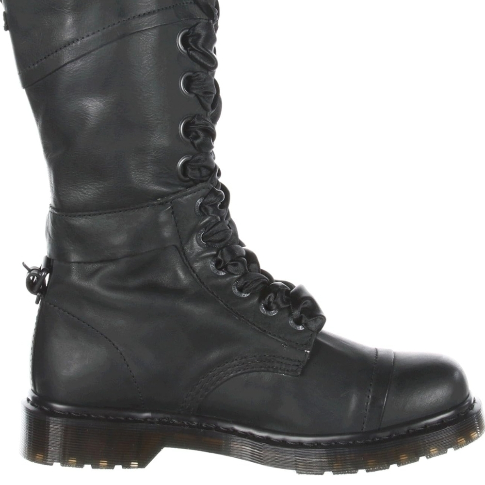 Dr. Martens Triumph with Floral - Combat Boots - Dark Green
